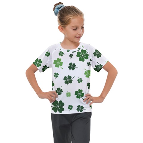 St Patricks Day Pattern Kids  Mesh Piece Tee by Valentinaart