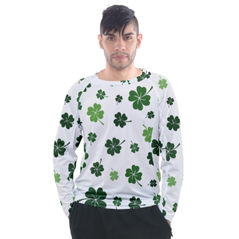 St Patricks Day Pattern Men s Long Sleeve Raglan Tee by Valentinaart