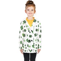 St Patricks Day Pattern Kids  Double Breasted Button Coat by Valentinaart