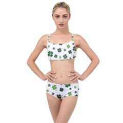 St Patricks Day Pattern Layered Top Bikini Set by Valentinaart