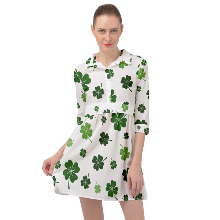 St Patricks day pattern Mini Skater Shirt Dress