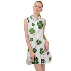 St Patricks Day Pattern Sleeveless Shirt Dress by Valentinaart