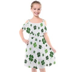 St Patricks Day Pattern Kids  Cut Out Shoulders Chiffon Dress by Valentinaart