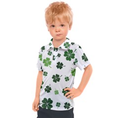 St Patricks Day Pattern Kids  Polo Tee