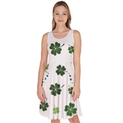 St Patricks Day Pattern Knee Length Skater Dress With Pockets by Valentinaart