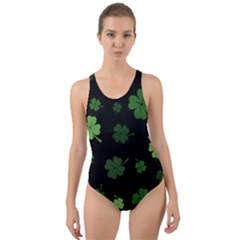 St Patricks Day Cut-out Back One Piece Swimsuit by Valentinaart