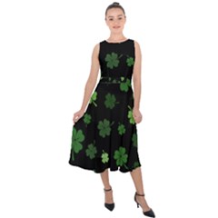 St Patricks Day Midi Tie-back Chiffon Dress by Valentinaart