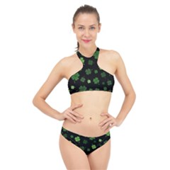 St Patricks Day High Neck Bikini Set by Valentinaart