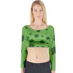 St Patricks Day Long Sleeve Crop Top by Valentinaart