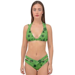 St Patricks Day Double Strap Halter Bikini Set by Valentinaart