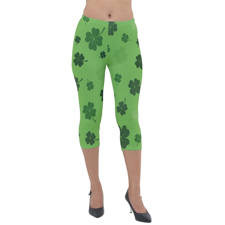 St patricks day Lightweight Velour Capri Leggings 