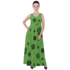 St Patricks Day Empire Waist Velour Maxi Dress by Valentinaart