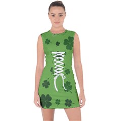 St Patricks Day Lace Up Front Bodycon Dress by Valentinaart