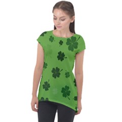 St Patricks Day Cap Sleeve High Low Top by Valentinaart