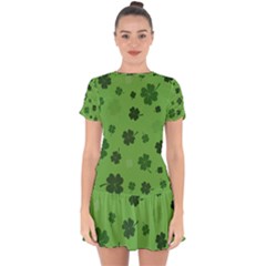 St Patricks Day Drop Hem Mini Chiffon Dress by Valentinaart