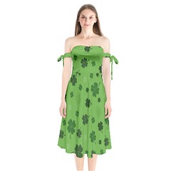 St Patricks Day Shoulder Tie Bardot Midi Dress by Valentinaart