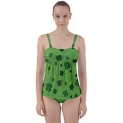 St Patricks Day Twist Front Tankini Set by Valentinaart