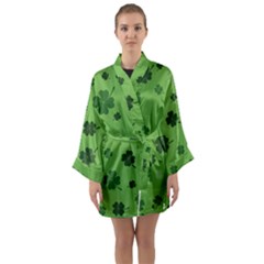 St Patricks Day Long Sleeve Satin Kimono by Valentinaart