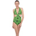 St patricks day Halter Front Plunge Swimsuit View1