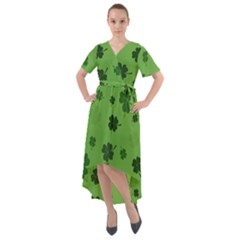 St Patricks Day Front Wrap High Low Dress by Valentinaart