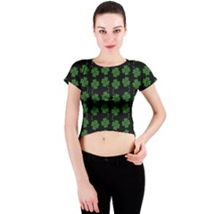 St Patricks Day Crew Neck Crop Top by Valentinaart