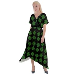 St Patricks Day Cross Front Sharkbite Hem Maxi Dress by Valentinaart