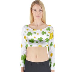 St Patricks Day Long Sleeve Crop Top by Valentinaart