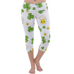 St Patricks Day Capri Yoga Leggings by Valentinaart