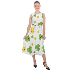 St Patricks Day Midi Tie-back Chiffon Dress by Valentinaart