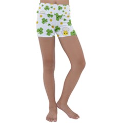 St Patricks Day Kids  Lightweight Velour Yoga Shorts by Valentinaart