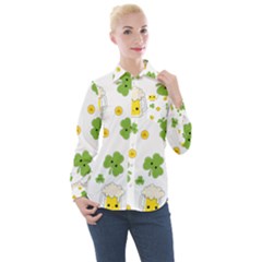 St Patricks Day Women s Long Sleeve Pocket Shirt