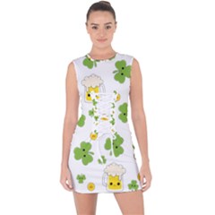 St Patricks Day Lace Up Front Bodycon Dress by Valentinaart