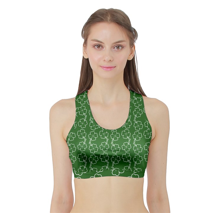 St patricks day Sports Bra with Border