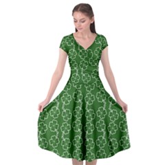 St Patricks Day Cap Sleeve Wrap Front Dress