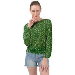 St Patricks Day Banded Bottom Chiffon Top by Valentinaart