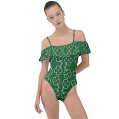 St Patricks Day Frill Detail One Piece Swimsuit