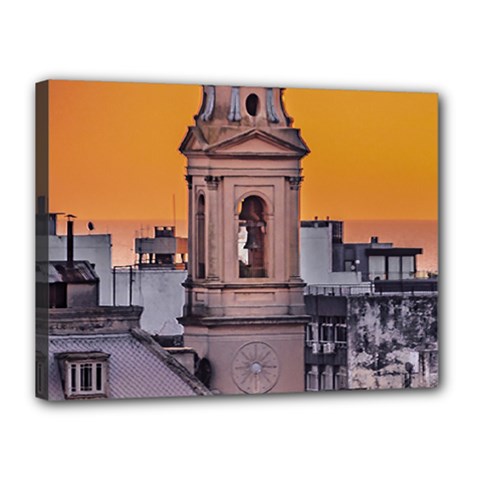 Ciudad Vieja Neighborhood Aerial View, Montevideo   Uruguay Canvas 16  X 12  (stretched) by dflcprintsclothing