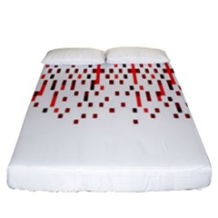 Red And White Matrix Patterned Design Fitted Sheet (california King Size)