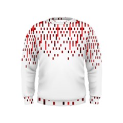 Red And White Matrix Patterned Design Kids  Sweatshirt by dflcprintsclothing