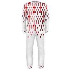 Red And White Matrix Patterned Design Onepiece Jumpsuit (men)  by dflcprintsclothing