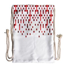 Red And White Matrix Patterned Design Drawstring Bag (large) by dflcprintsclothing