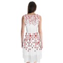 Red And White Matrix Patterned Design Sleeveless Chiffon Dress   View2