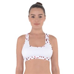 Red And White Matrix Patterned Design Cross Back Sports Bra by dflcprintsclothing