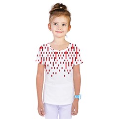 Red And White Matrix Patterned Design Kids  One Piece Tee