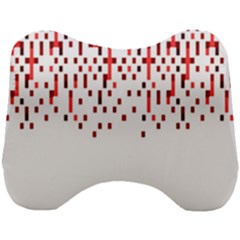 Red And White Matrix Patterned Design Head Support Cushion by dflcprintsclothing