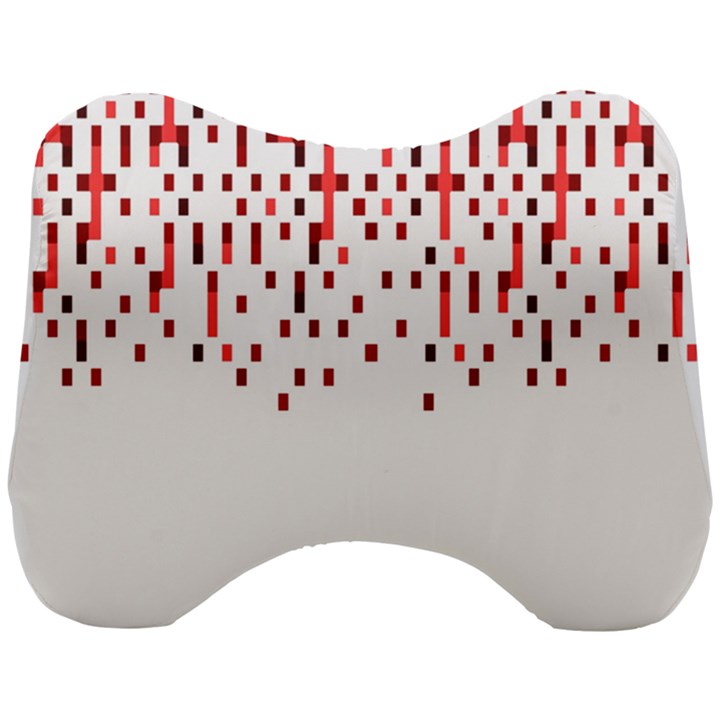 Red And White Matrix Patterned Design Head Support Cushion