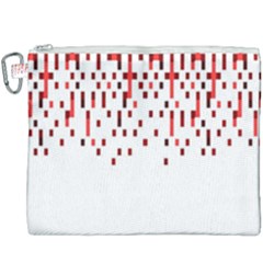 Red And White Matrix Patterned Design Canvas Cosmetic Bag (xxxl)