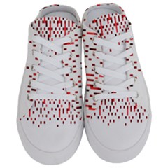 Red And White Matrix Patterned Design Half Slippers