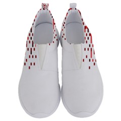 Red And White Matrix Patterned Design No Lace Lightweight Shoes by dflcprintsclothing