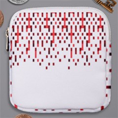 Red And White Matrix Patterned Design Mini Square Pouch by dflcprintsclothing